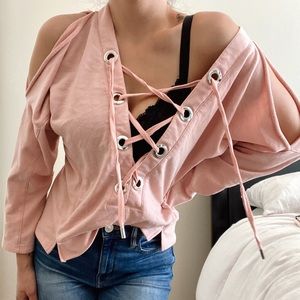 Cold Shoulder Slouchy Shirt